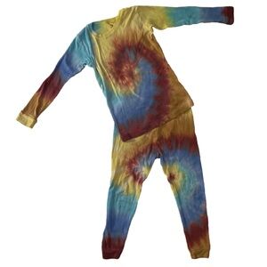 Leveret Colorful Tie-Dye pajama Set 3 years